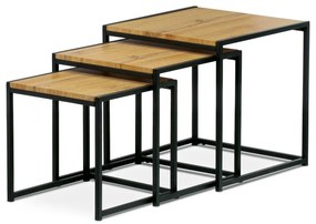 Konferenciaasztalok szett, vad tölgy, 3 db