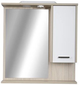 TMP ZX - SONOMA - Tükrös fürdőszobai szekrény LED világítással - 75 x 80 cm