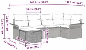 Kerti Kanapé Szett párnával tárolóval 6 pcs bézs és krémszínű