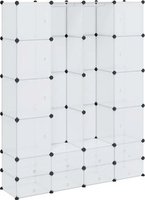 vidaXL fehér moduláris szekrény 18 rekesszel 37 x 146 x 180,5 cm