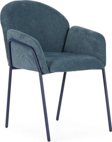 Kék kárpitozott étkezőfotel szett 2 db-os Aslin – MOME