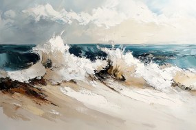 Vászonkép Canvas Tengerész Tájkép Víz Hullámok Vihar 60x40