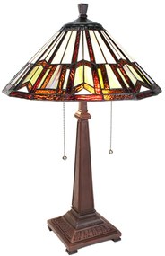 Tiffany asztali lámpa Bézs Sötét barna