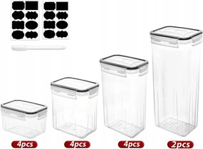 14 Db-os Ételtároló Doboz Szett 0.8L-2.8L Átlátszó