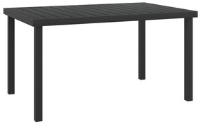 vidaXL fekete alumínium és WPC kerti asztal 140 x 90 x 74 cm