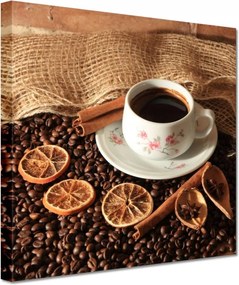 Vászonkép 20x20 Kávé és szárított narancs