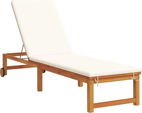 vidaXL Napozó Barna 202 x 53 x 89 cm Tömör Akácfa