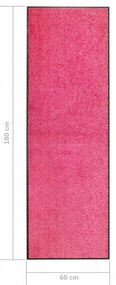 rózsaszín kimosható lábtörlő 60 x 180 cm