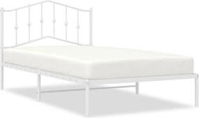 vidaXL fehér fém ágykeret fejtámlával 107x203 cm