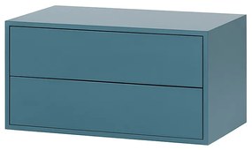 Boxie 2 fiókos fali szekrény 40x80x37 cm petrol kék