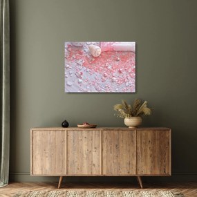 Kép - Tengerparti hangulat rózsaszín árnyalatokban (üvegen) (70x50 cm)