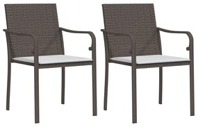 3 részes polyrattan és acél kerti étkezőgarnitúra párnával