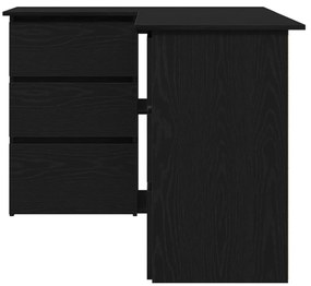 vidaXL Fekete Tölgy Sarok Íróasztal, 145x100x76 cm, Műanyagból készült