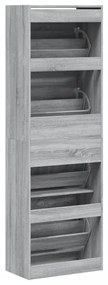 szürke sonoma cipőszekrény 4 kihajtható fiókkal 60x34x187,5 cm