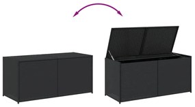 fekete polyrattan kerti tárolóláda 283 L