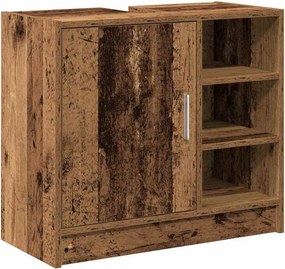 vidaXL Fürdőszoba Székény polcokkal Öreg fa 63 x 29 x 55 cm Faanyag