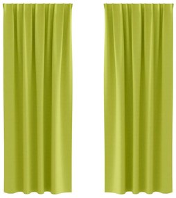 Függönyök függönyökkel 2 pcs Alma zöld 260x140cm Poliészter