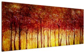 Kép - Lombhullató erdő festménye (120x50 cm)