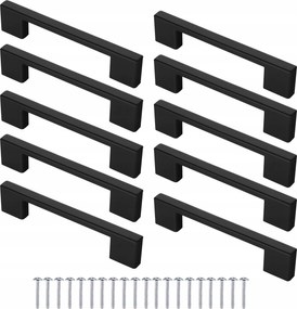 Bútorfogantyú fekete, 10 db-os szett 96/128mm konyhaszekrényekhez