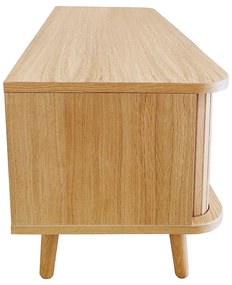Natúr színű TV-állvány tölgyfa dekorral 138x50 cm Rove – Woodman