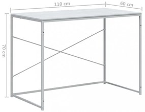 fehér szerelt fa számítógépasztal 110 x 60 x 70 cm