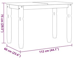 Corona tömör fenyőfa ebédlőasztal 112 x 60 x 75 cm