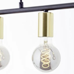 Brilliant - KERRY kábeles csillár 5xE27/40W/230V fekete/sárgaréz