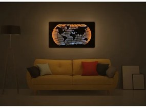 Li-Go 4868/DUB2 - LED fali dekoráció LED/24W/230V 110x60 cm tölgy/világtérkép