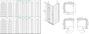 Mexen Roma zuhanykabin 100x60cm, 6mm üveg, króm profil-szürke üveg, 854-100-060-01-40