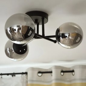 Brilagi - MALIVA felületre szerelhető csillár 3xE14/15W/230V fekete/füstszínű