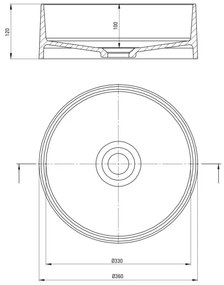 Deante CQS_SU4S - SILIA ráépíthető mosdó, Ø 36 cm, gránit/metál szürke