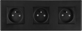 Kontakt Elektromos Aljzat Műanyag Keret Matt FI60 Tripla 3x1 Fekete