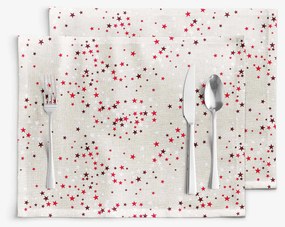 Goldea karácsonyi valencia 2 darabos reggeliző alátét - csillagok natúr alapon 30 x 40 cm