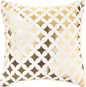 Dekoratív párnahuzat Mauresca 45x45 fehér arany geometria
