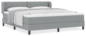 Boxspring Ágy Matrac Könnyű Szürke 180x200 cm Szövet