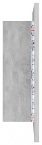 betonszürke akril LED-es tükrös fürdőszobaszekrény 40x12x45 cm