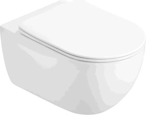 Mexen Carmen Rimless Tornado WC csésze lassan záródó vékony üléssel, duroplast, fényes fehér - 3088L4000T