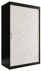 Ruhásszekrény 120 cm Marbelo T (matt fekete + fehér márvány). 1064538