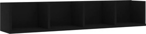 vidaXL fekete szerelt fa CD-tartó fali polc 100 x 18 x 18 cm