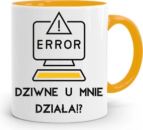 Sárga Bögre Programozó Informatika Nálam Működik fényképes nyomtatással