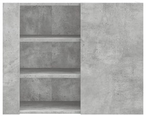 betonszürke szerelt fa faliszekrény 75 x 35 x 60 cm
