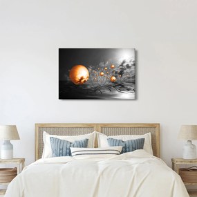 Narancssárga absztrakt gömbök képe (90x60 cm)