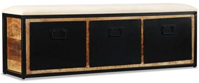 tömör mangófa tárolópad 3 fiókkal 120 x 30 x 40 cm