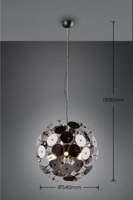 Matt fekete függőlámpa Discalgo – Trio