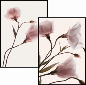 Eviero Poszter Szett 2db 40x50 rózsaszín virágok hálószoba spa nappali otthon