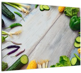 Zöldség képe (üvegen) (70x50 cm)