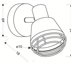 Fekete fém fali lámpa Neria – Candellux Lighting