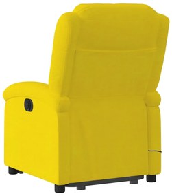 elektromos felállást segítő sárga bársony masszázsfotel