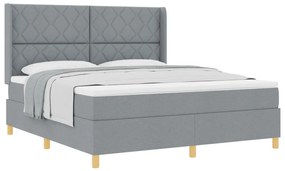 Boxspring Ágy Matrac Képességek Világosszürke 180x200 cm Szövet