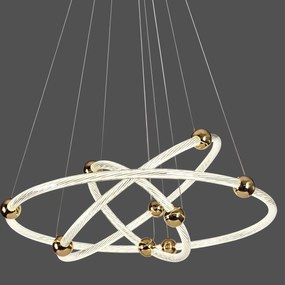 Led Mennyezeti Lámpa függesztett Csíllár távirányítóval, Gyűrűk 20+40+60cm fehér nappaliba